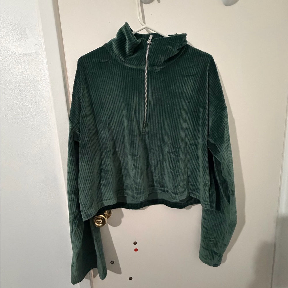 Fabletics Forest Green Corduroy Pullover